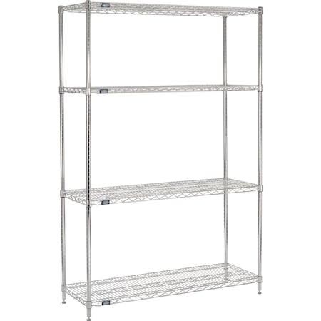 Nexel ESD, 4 Tier, Wire Shelving Starter Unit, 24W x 24D x 74H 24247ESD